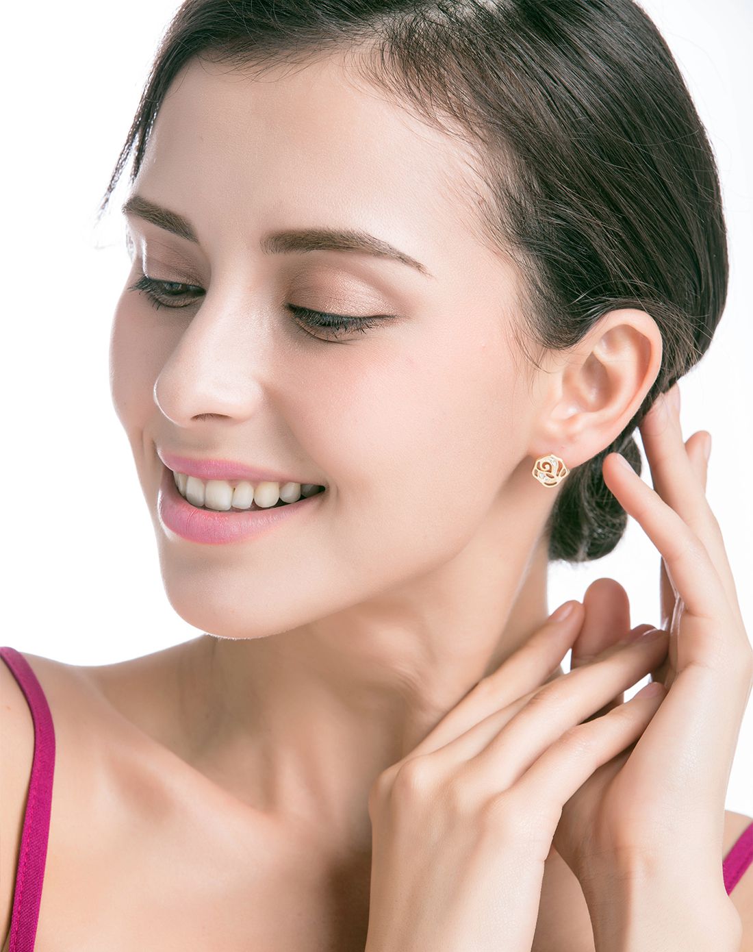 流行美binf 经典优雅日韩镂空花卉耳钉