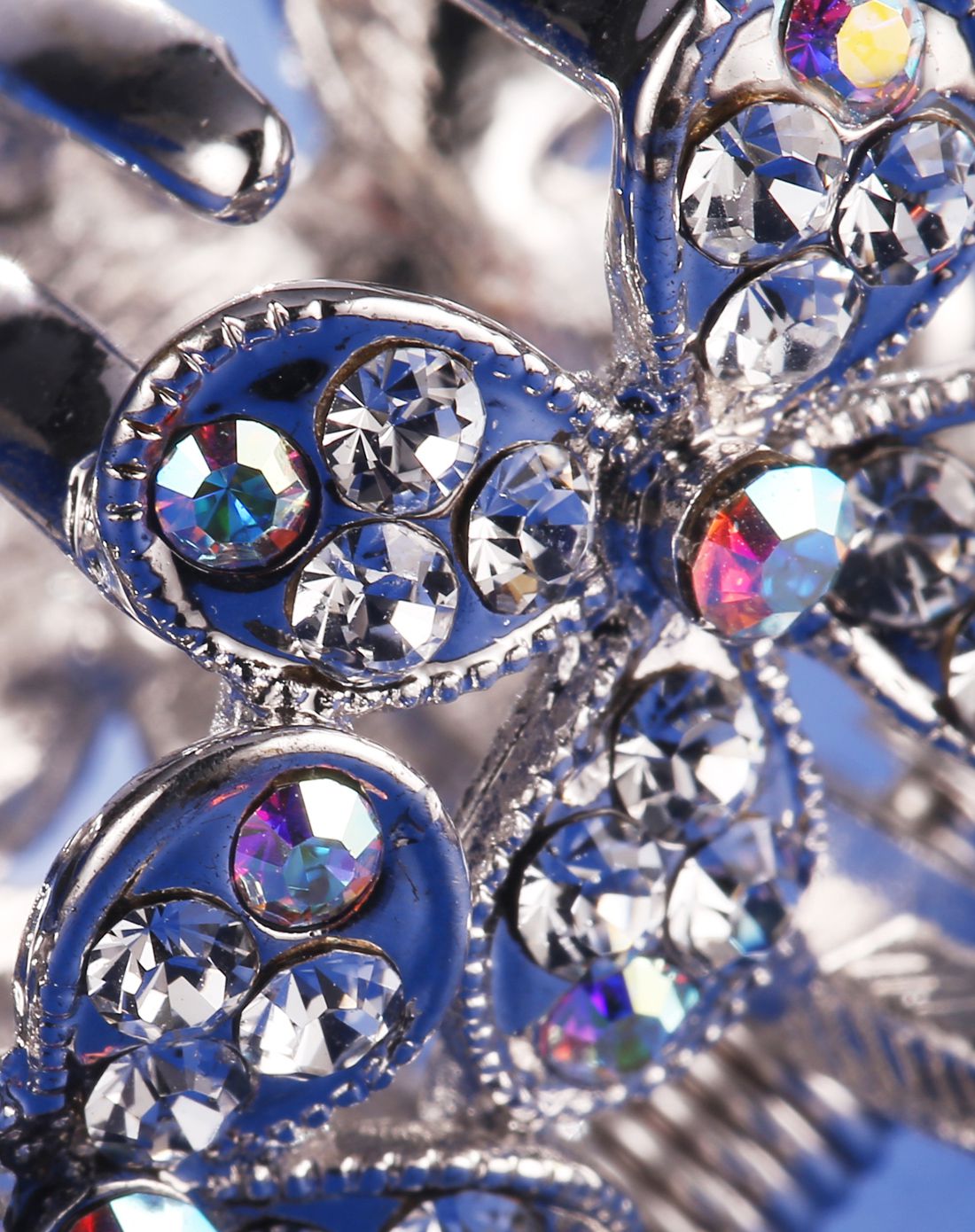 流行美binf 经典时尚幸运花水晶边夹