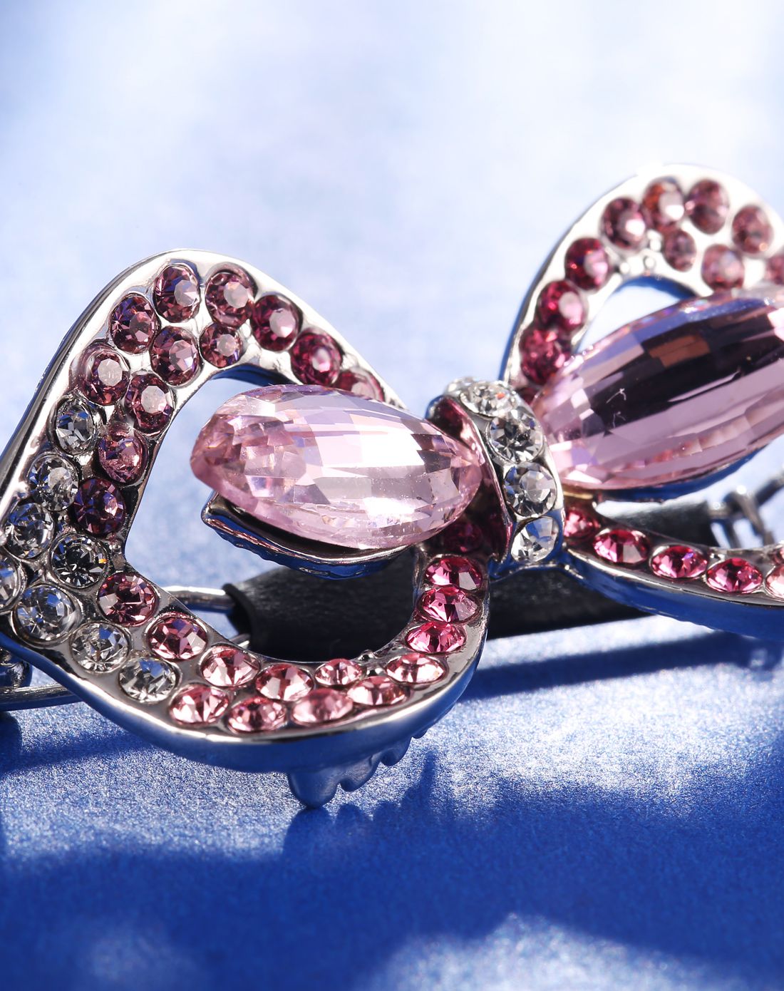 流行美binf 文艺甜美时尚花朵水晶边夹