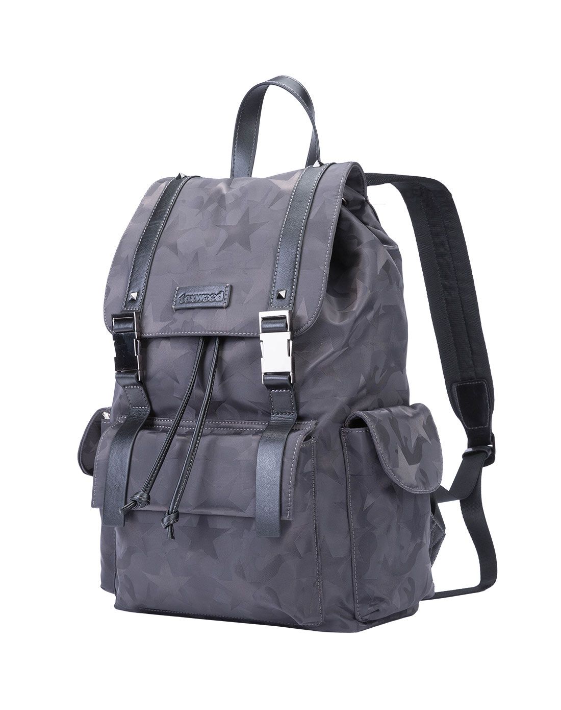 texwood灰色五星图案男款双肩包bc6i0081-16_唯品会