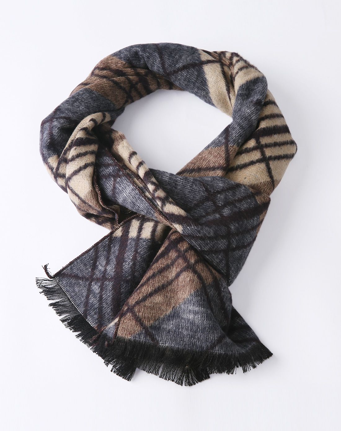 男士桑蚕丝混纺围巾