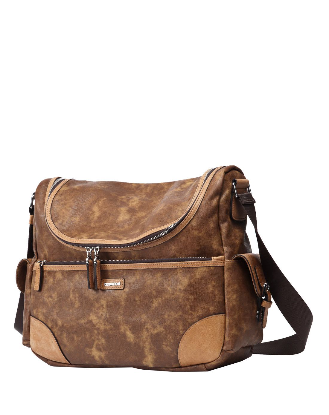 texwood 啡色织物休闲男包bf6h0014-05_唯品会