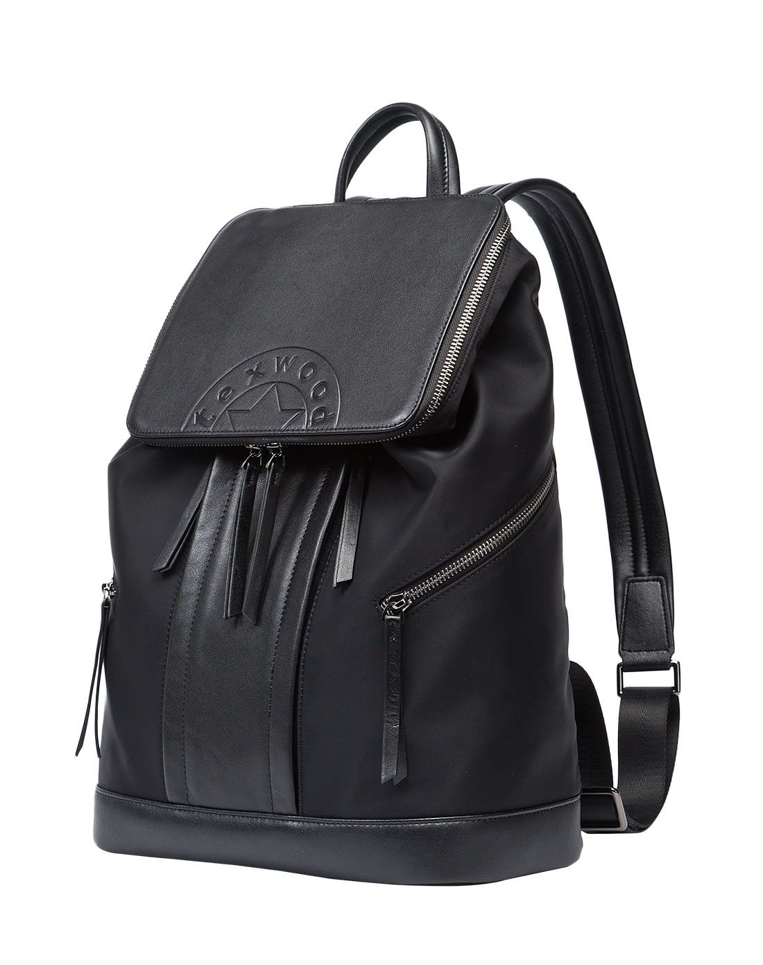 texwood布配皮休闲学院风男双肩包bc6i0031-01_唯品会