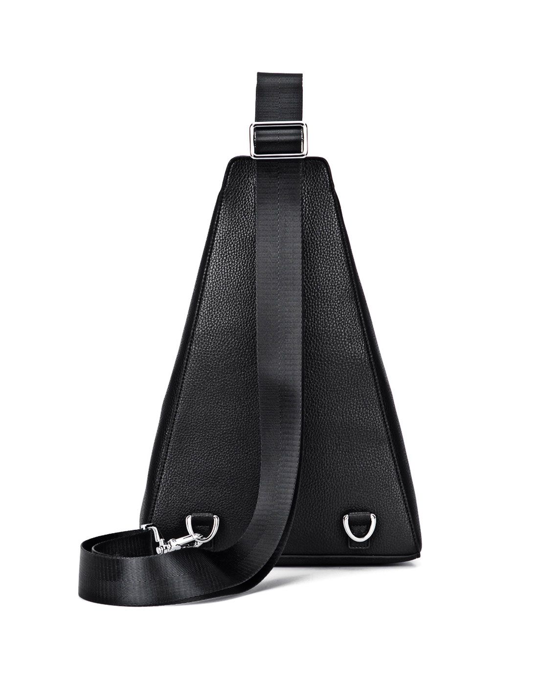 黑色精致做工前卫男胸包