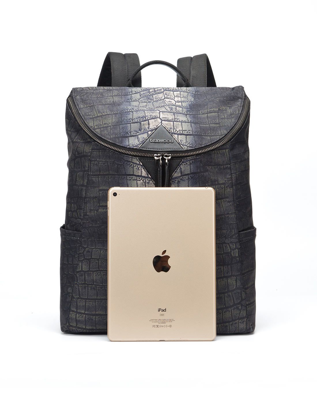 texwood箱包特卖旗舰店 绿色动物纹大容量时尚前卫男背包