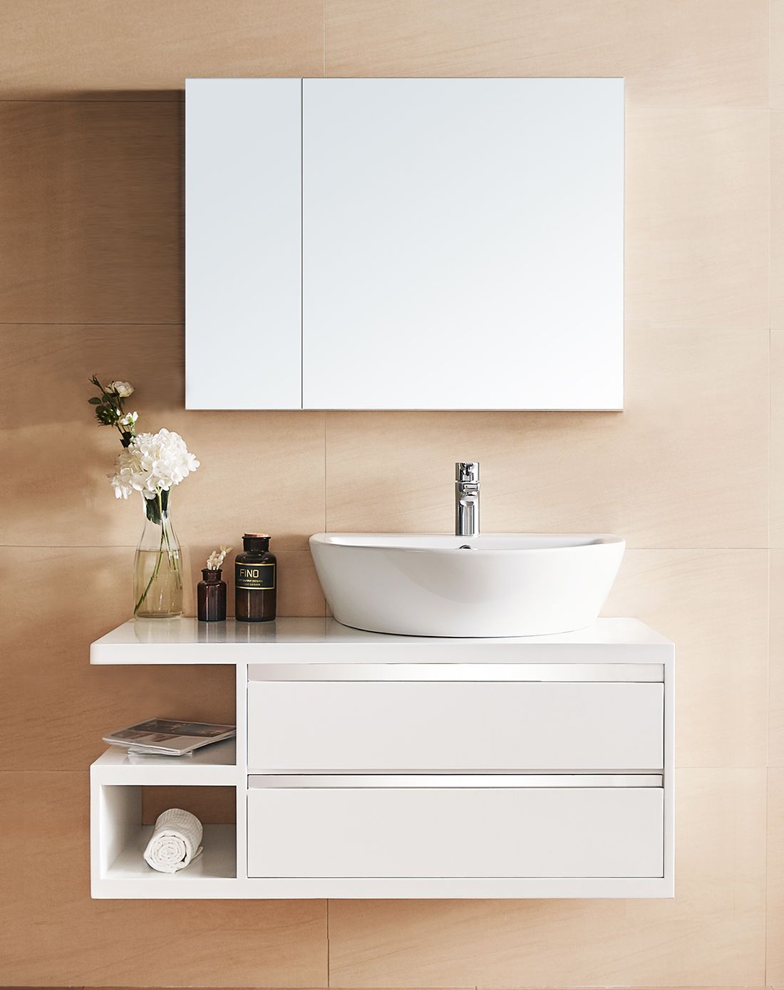 1米 大镜柜款现代简约浴室柜