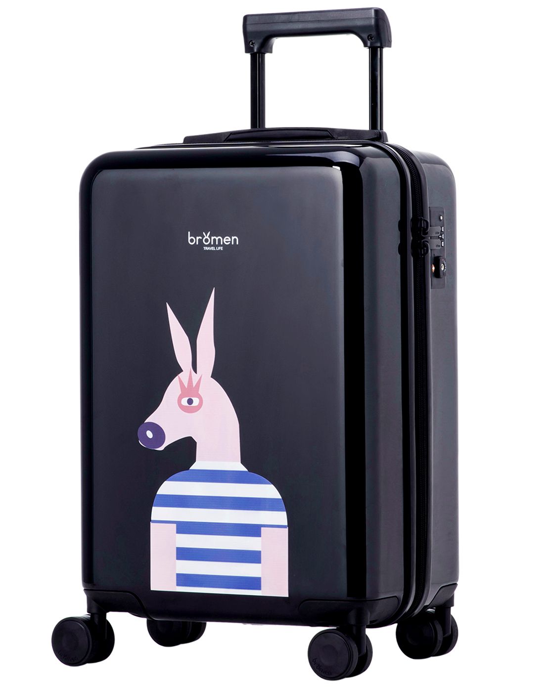 不莱玫2016男女魔法黑pc材质旅行箱20寸