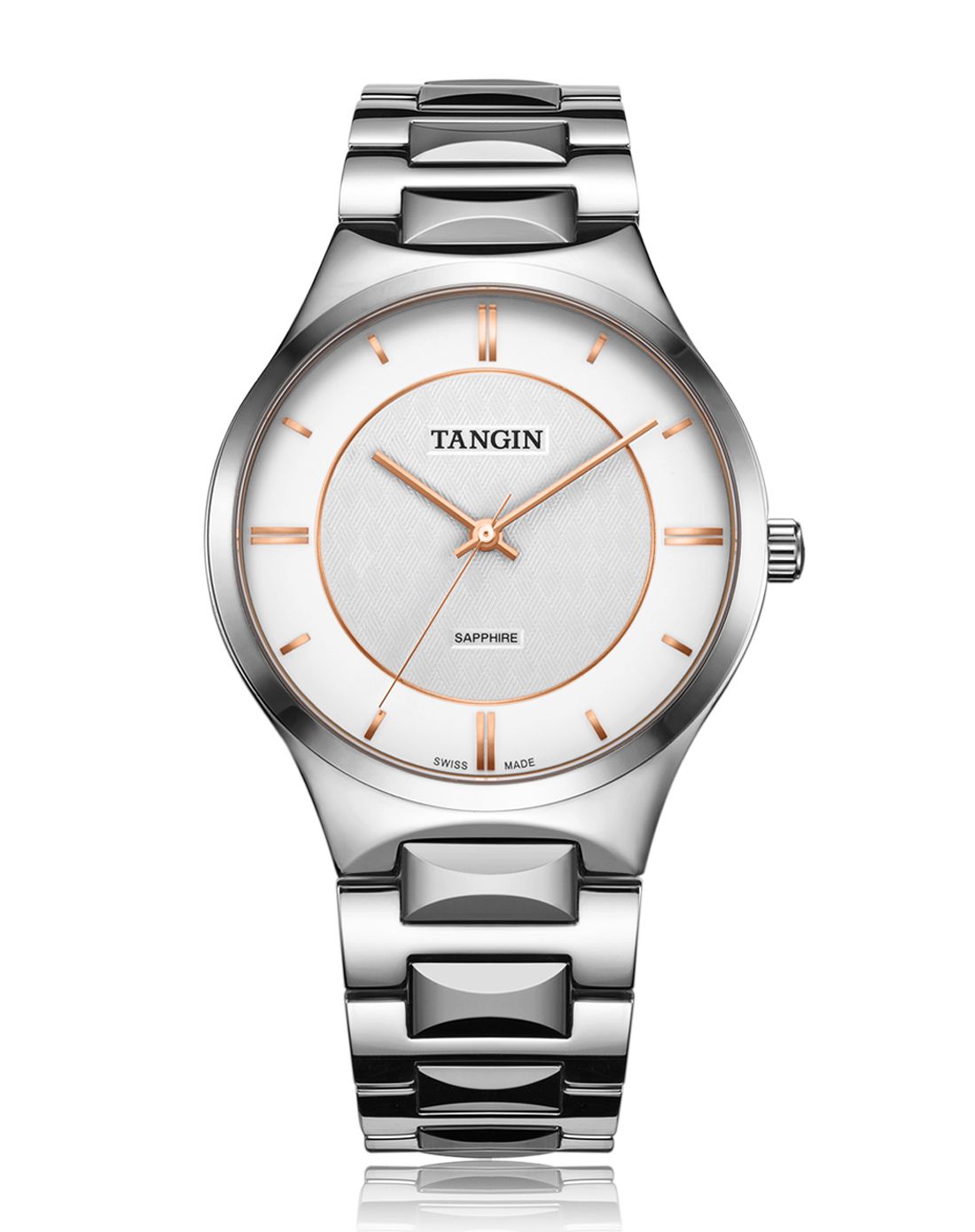 瑞士tangin智雅系列钢带石英男表