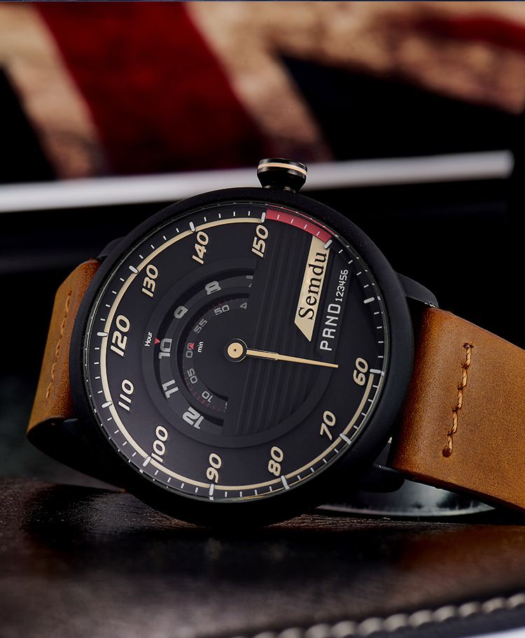 手表男士时尚运动防水石英表皮带进口机芯石英男表