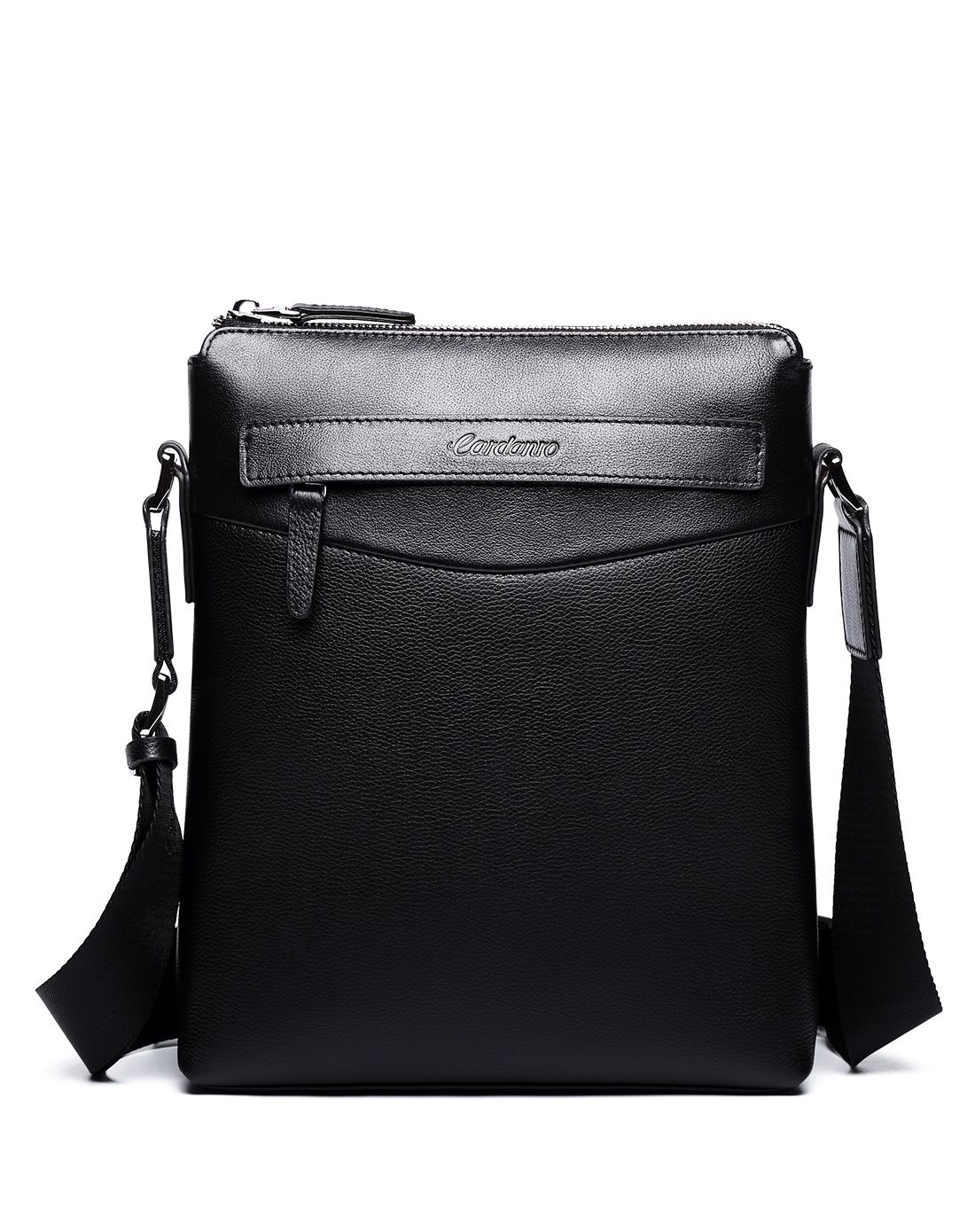 卡丹路(cardanro)新品男款质感牛皮革单肩斜挎男包