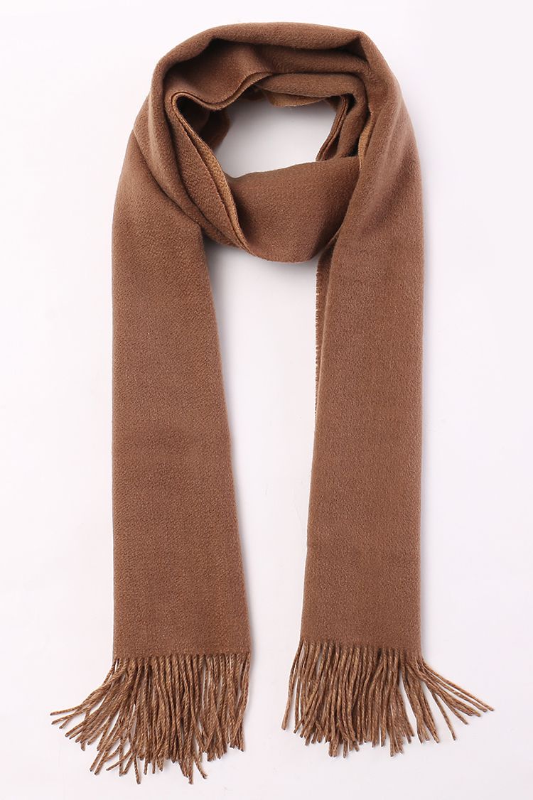 80%羊绒简约时尚羊绒围巾深驼色