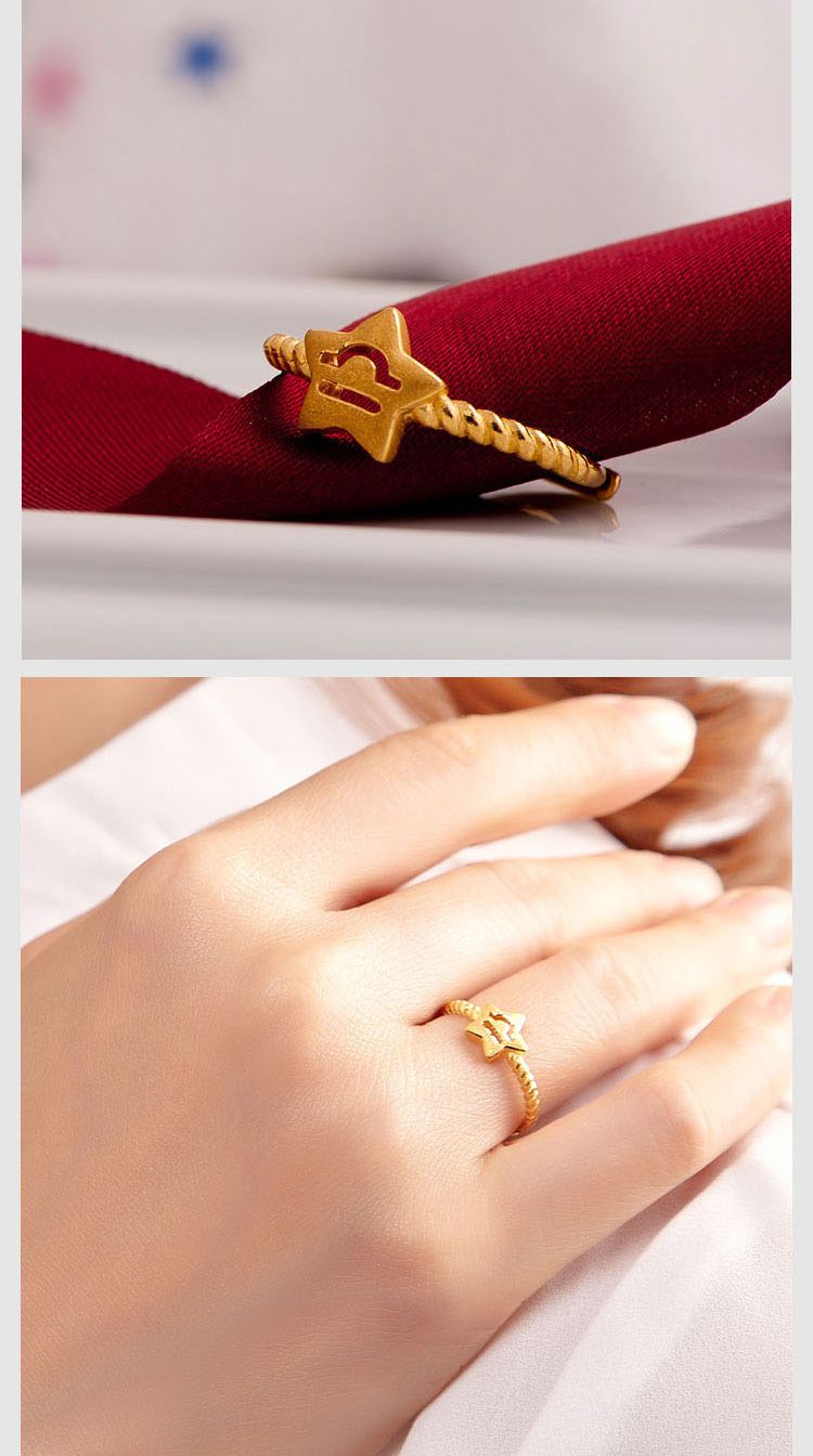 潮宏基 [星物语]天秤座 足金戒指-计价约2.6g