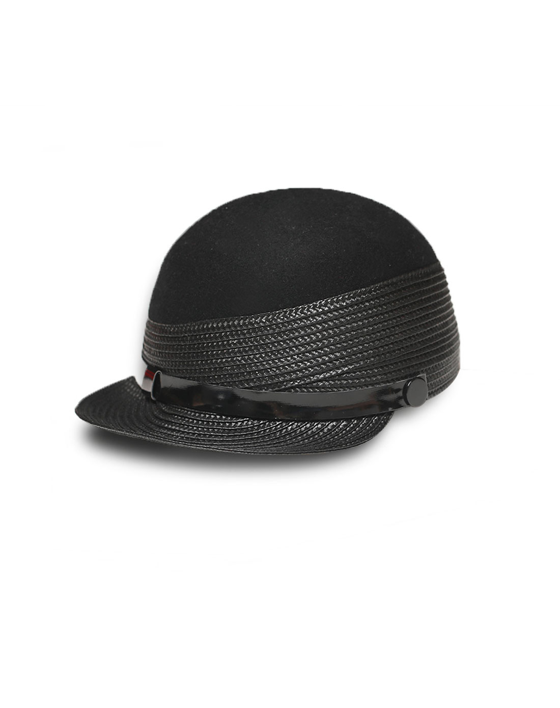 紫宝简约时尚羊毛骑士帽黑色