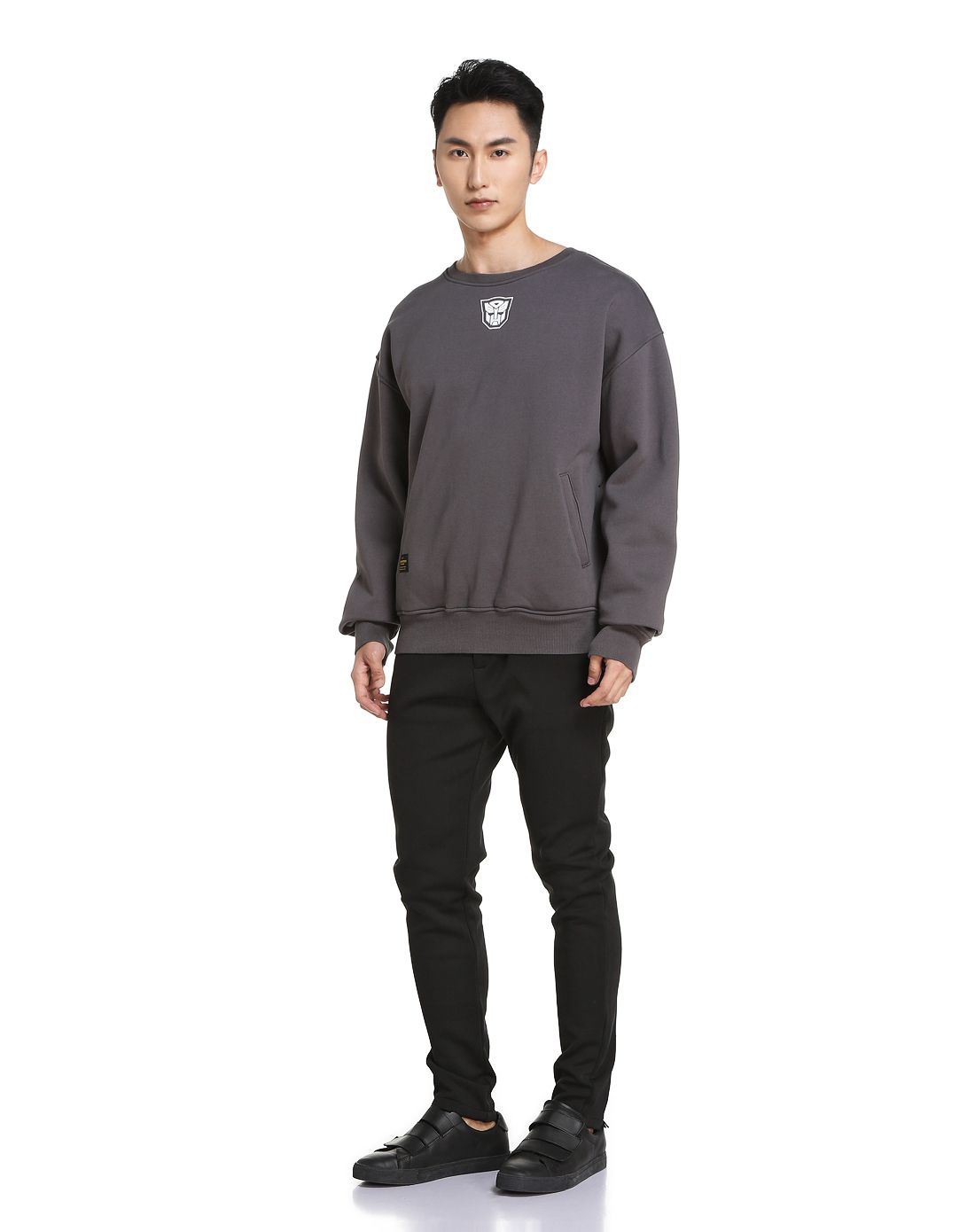 变形金刚 拉绒保暖 男式铁灰卫衣