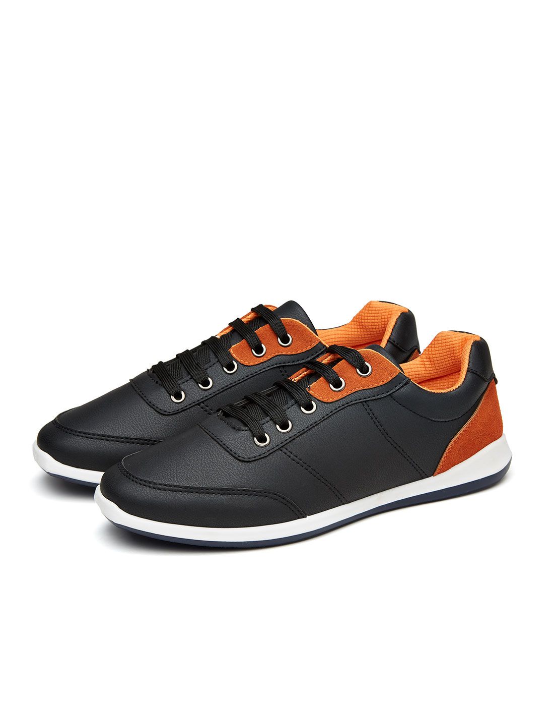 男士塑胶平底便鞋黑色