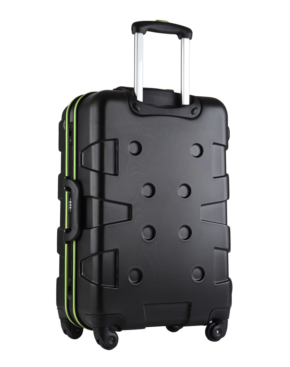 铂铜铝框拼色锁扣行李箱20寸黑色