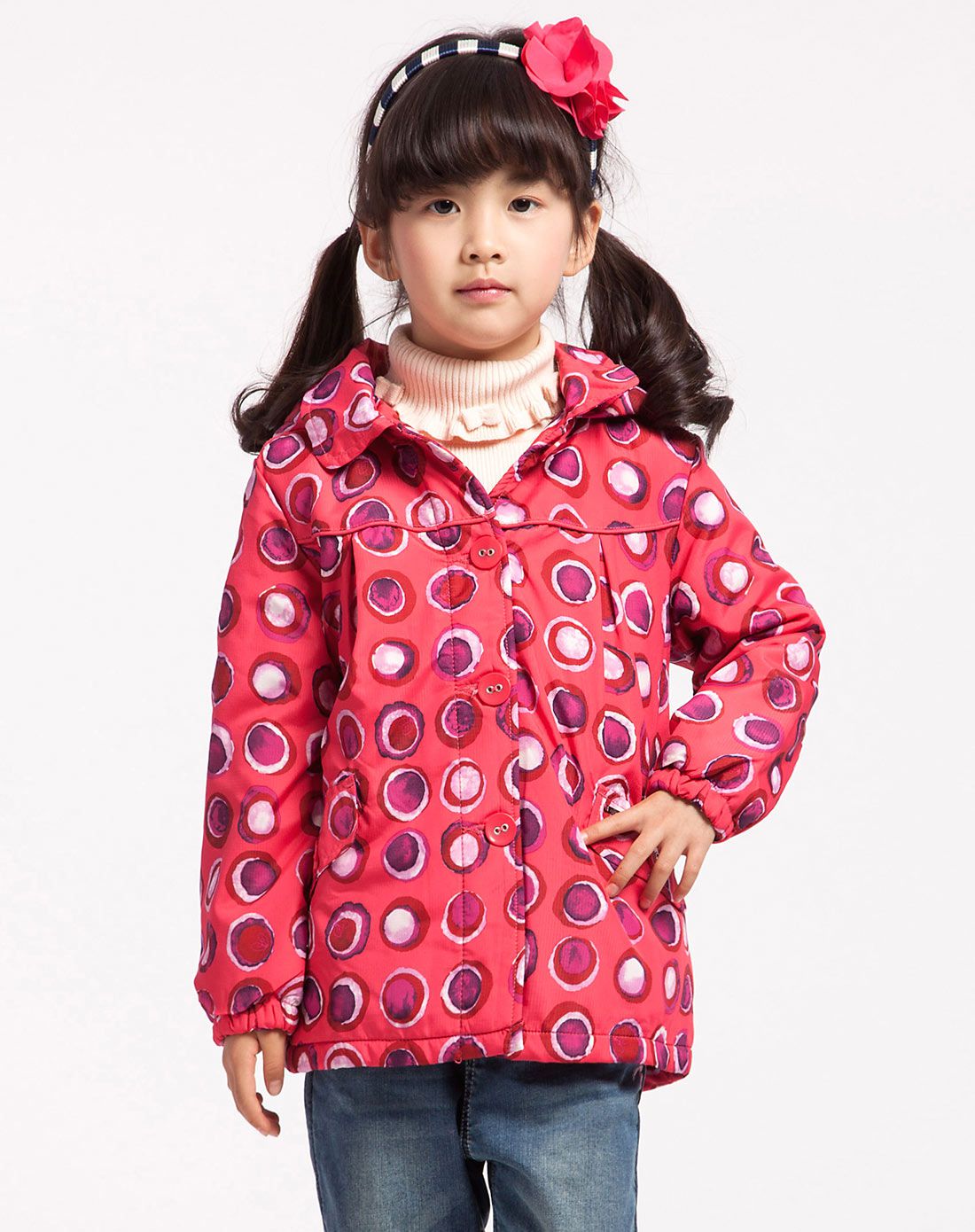 【冬季尝鲜】女小童西瓜粉厚风衣