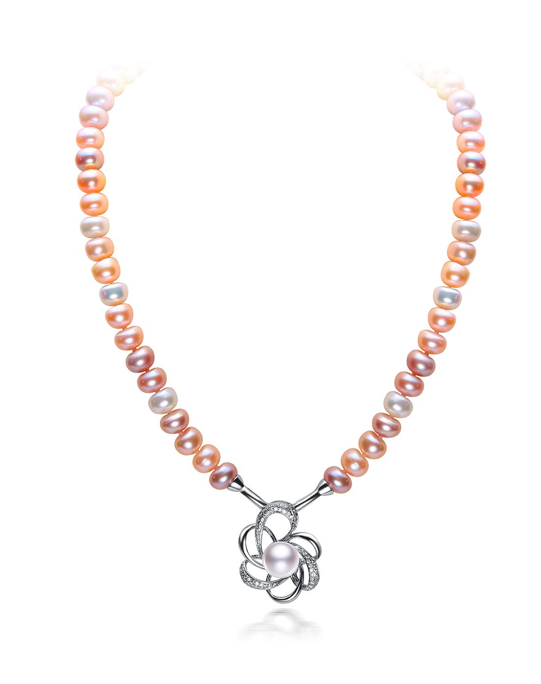 水年华 秋冬款梦幻彩9.5-10.5mm珍珠项链(附证书)