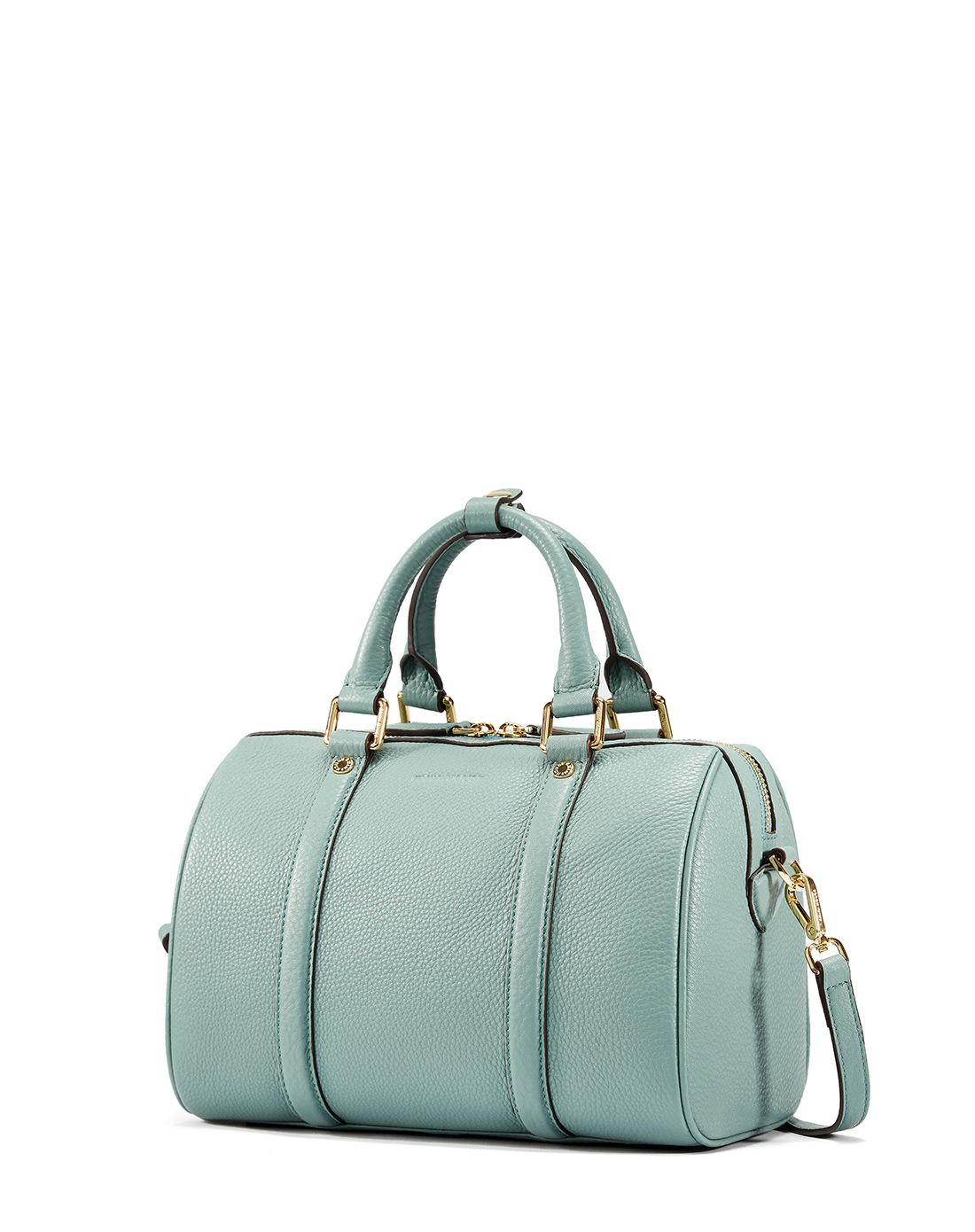 伊米妮2017新品简约时尚经典波士顿牛皮单肩手提包青灰绿小版