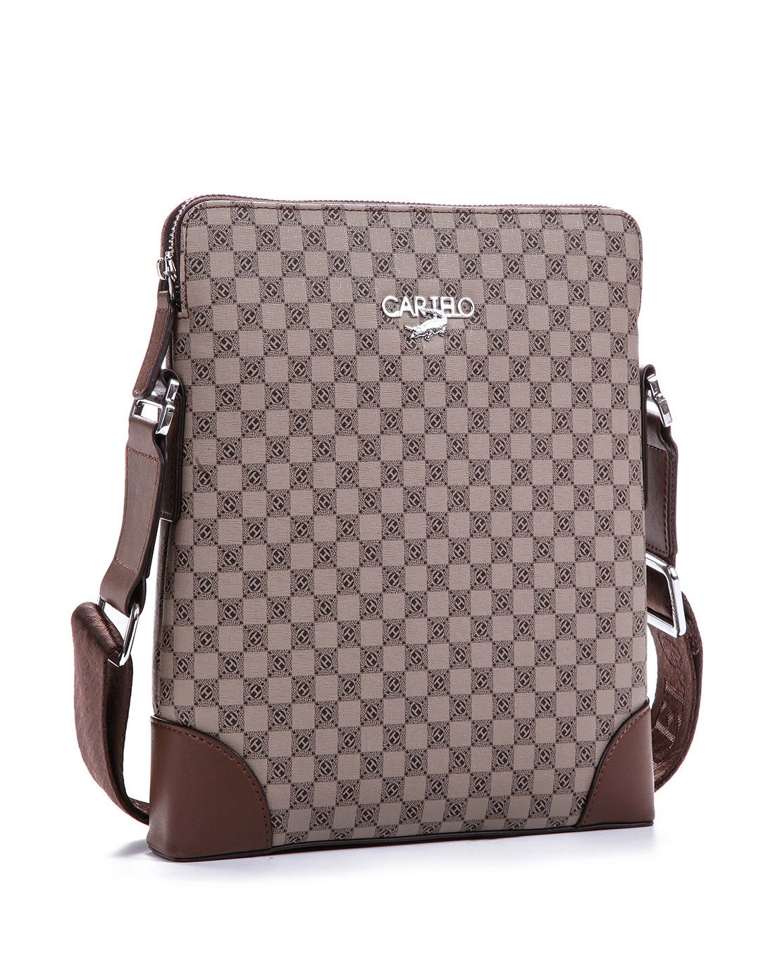 卡帝乐鳄鱼男款单肩包日字公文斜跨包