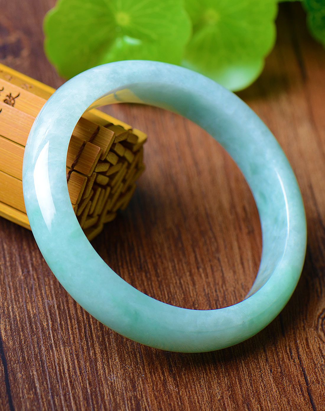 filial&love玉石专场filial&love 糯种豆绿正圈翡翠手镯a货附证书绿色