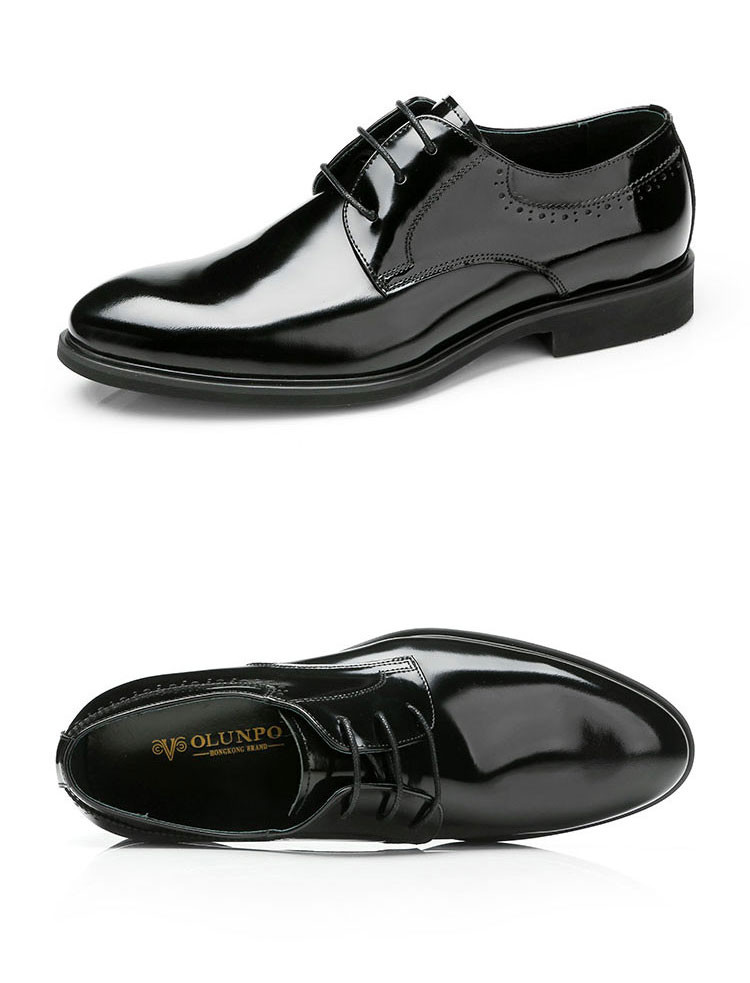 新款 漆光镜面商务正装男鞋男士皮鞋