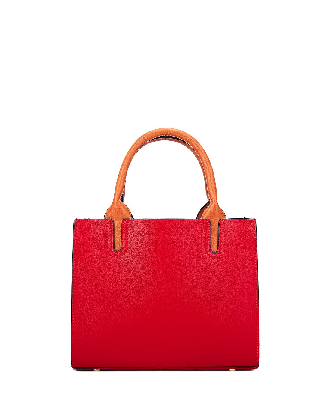 女款时尚毛球挂件手提包酒红