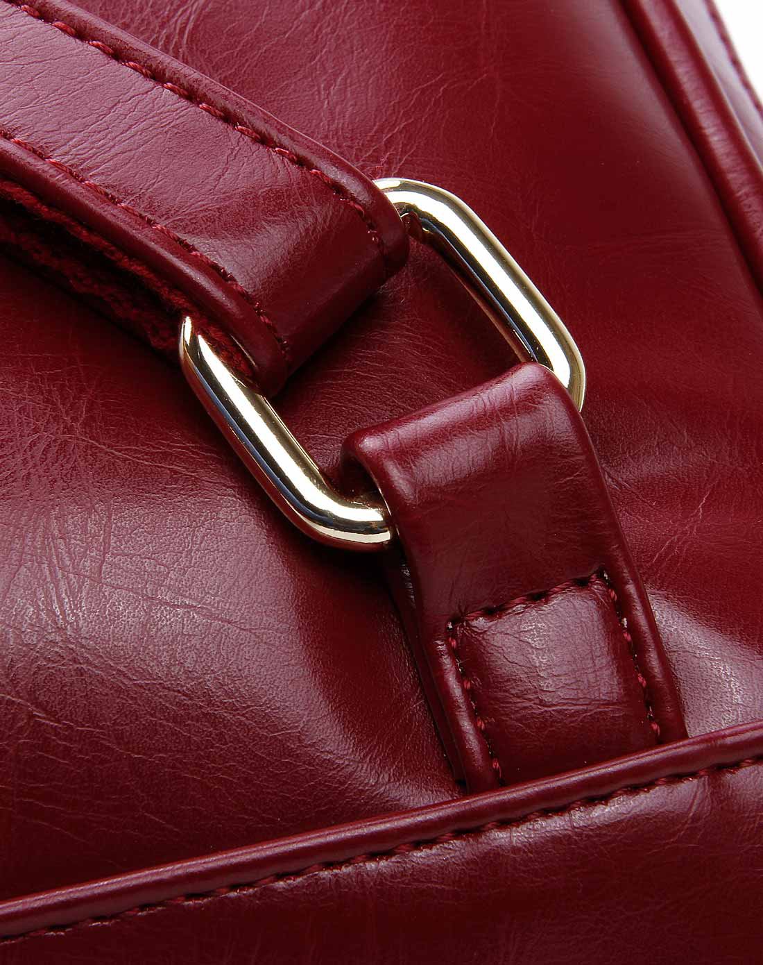 女款时尚大容量双肩包酒红