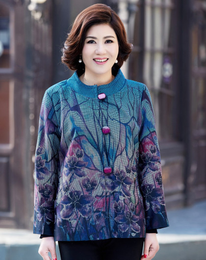 时尚立领大花外套