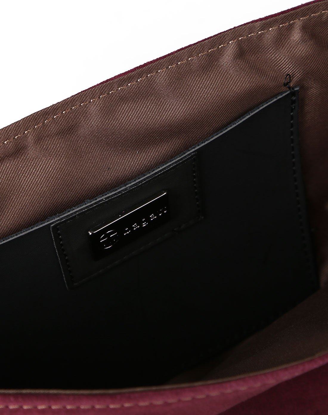 女士意大利原装进口翻毛皮斜跨小包酒红色