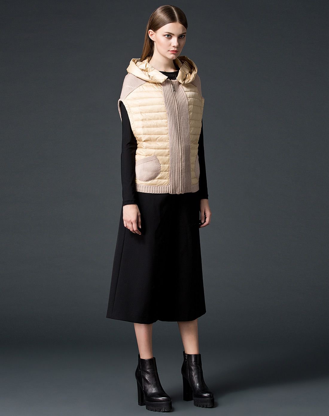 doneed羽绒马甲驼色d133sy133016_唯品会