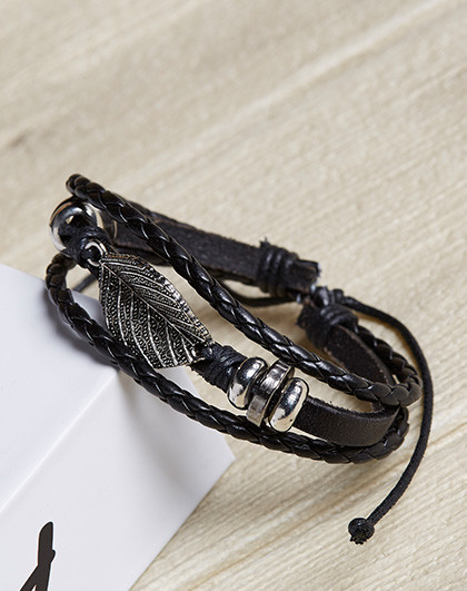 牛皮手链潮人韩版多层手绳情侣手环