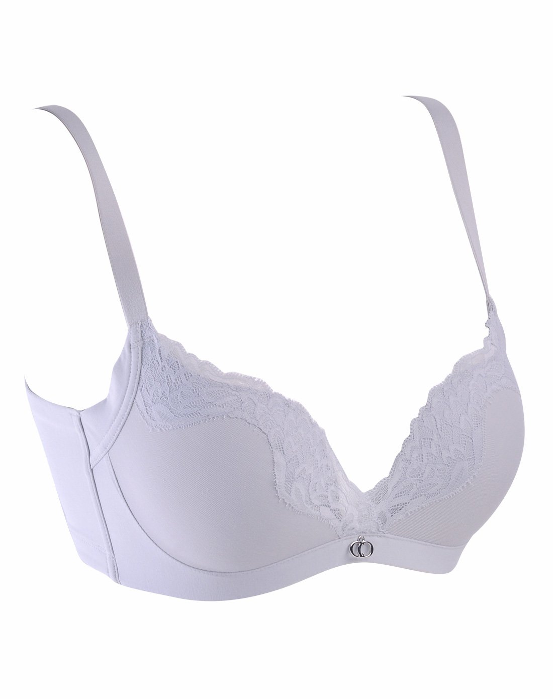 【无钢圈】comfit优雅蕾丝无痕女士内衣厚杯聚拢文胸灰色