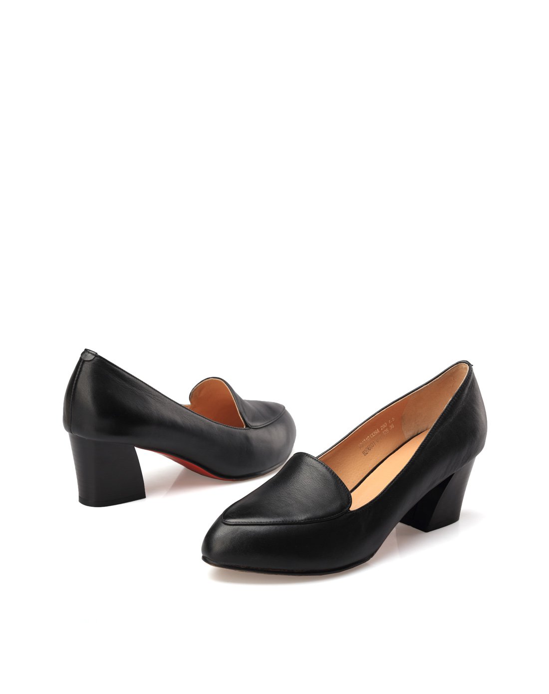 牛皮舒适中跟通勤ol单鞋黑色