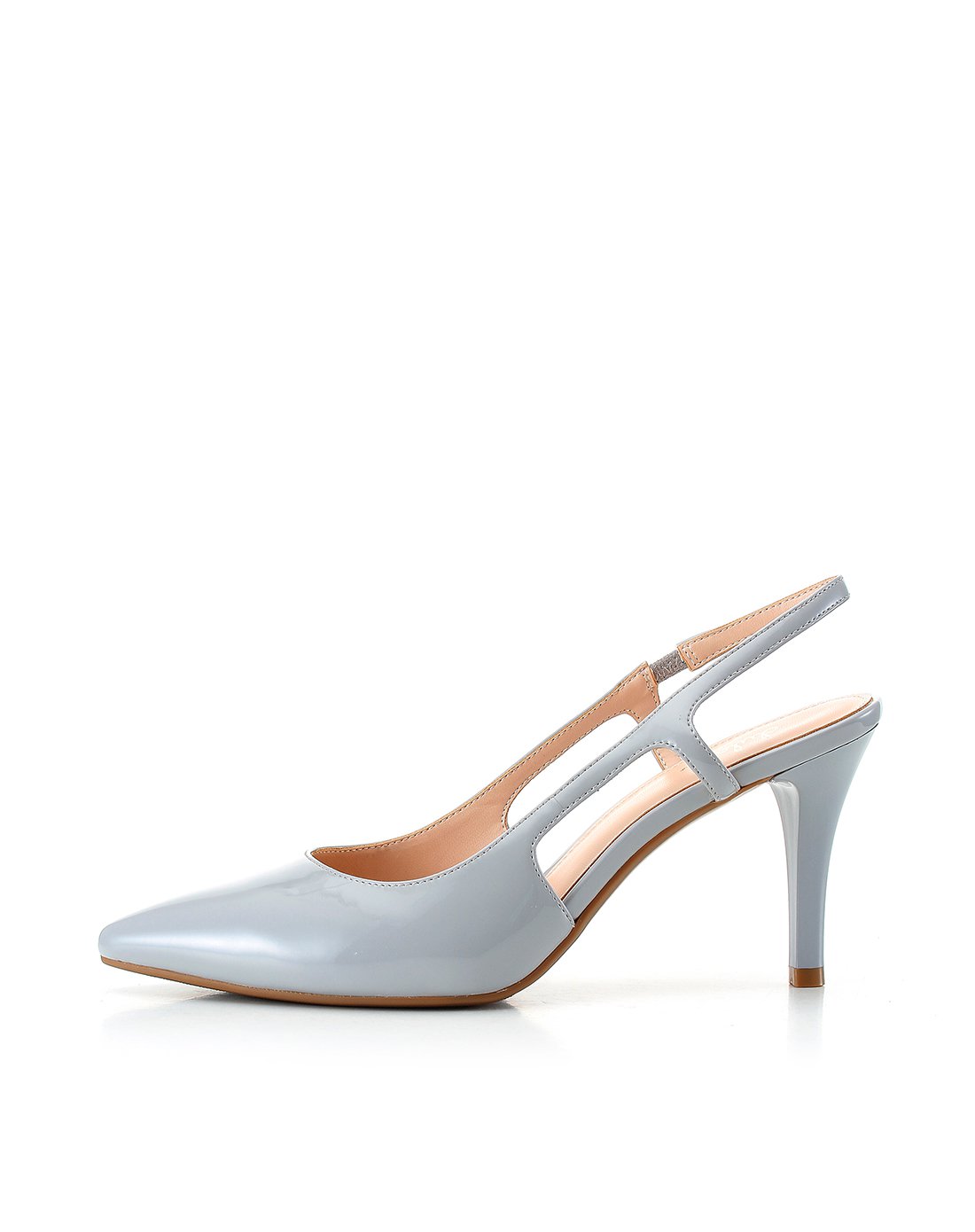 杜拉拉系列纯色漆皮优雅女式单鞋灰色