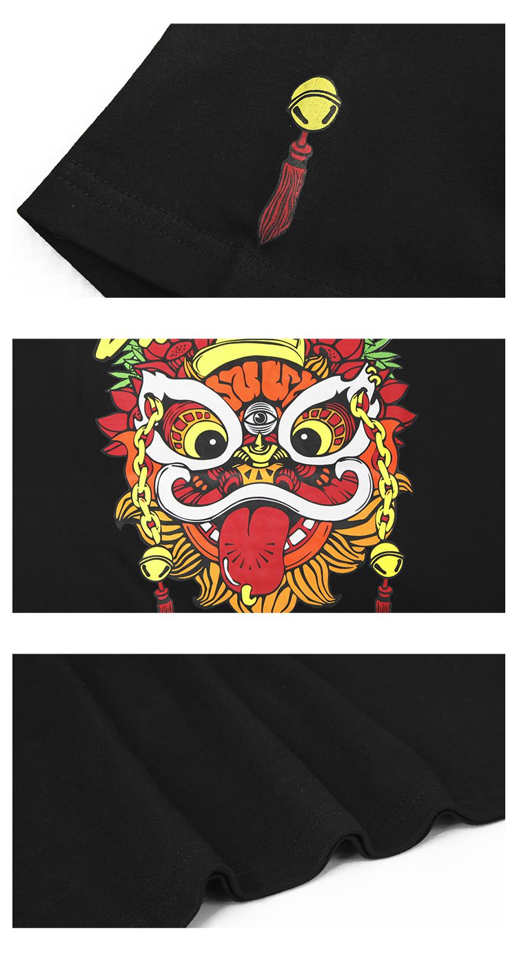 潮牌大码男装狮子头加大短袖t恤