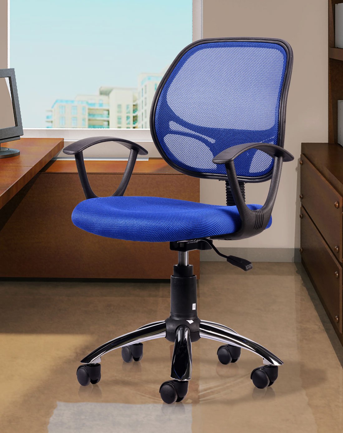 可转动升降网布旋转办公椅