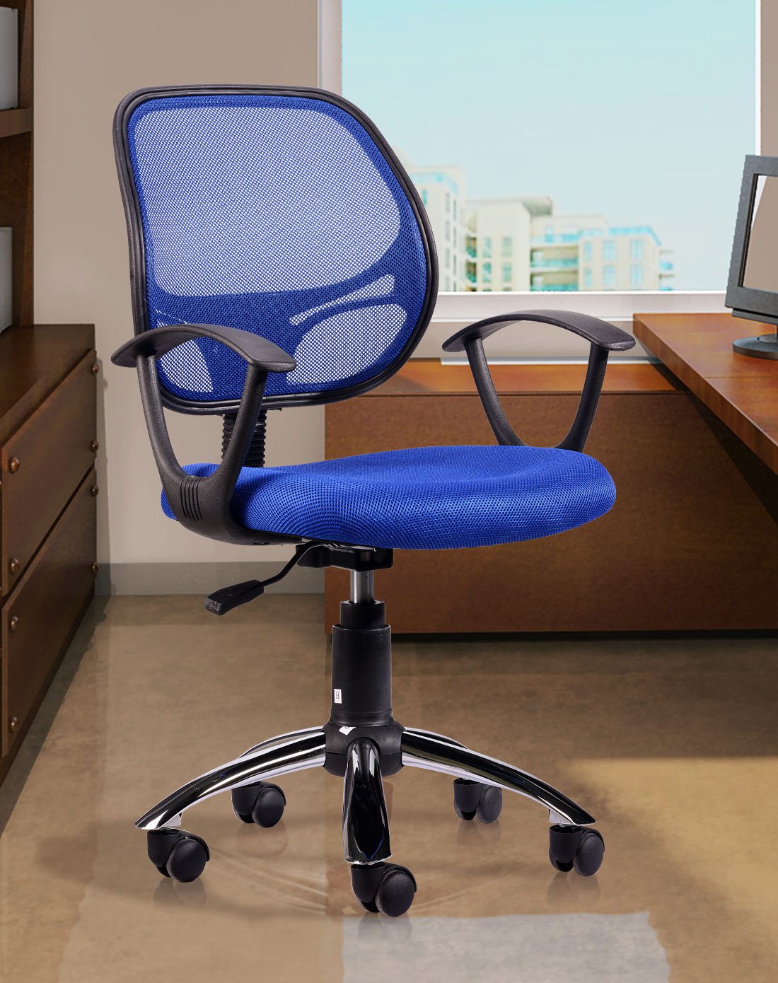 可转动升降网布旋转办公椅