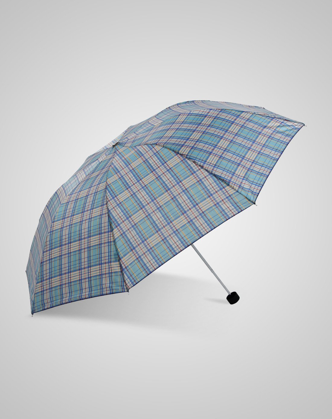 简约格纹男士商务三折晴雨伞(3776ejc格子伞)藏青