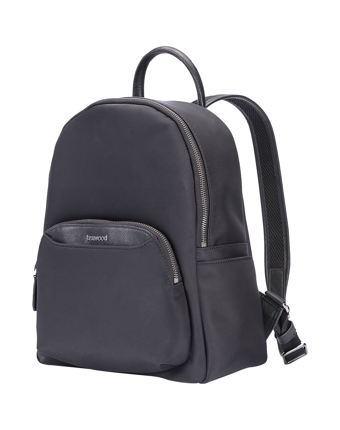 texwood简约休闲纯色女双肩包黑色z66i0041-01_唯品会