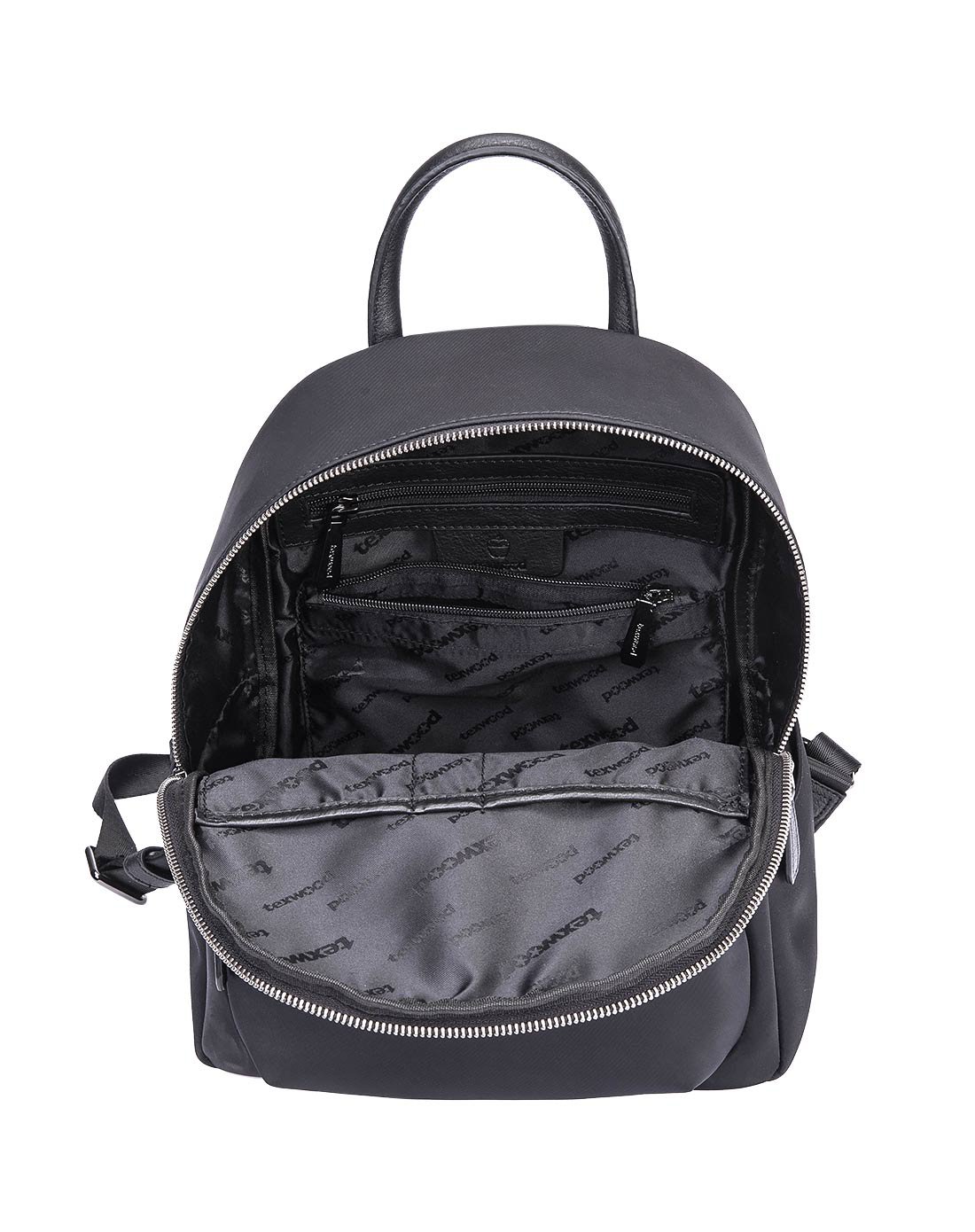 texwood简约休闲纯色女双肩包黑色z66i0041-01_唯品会