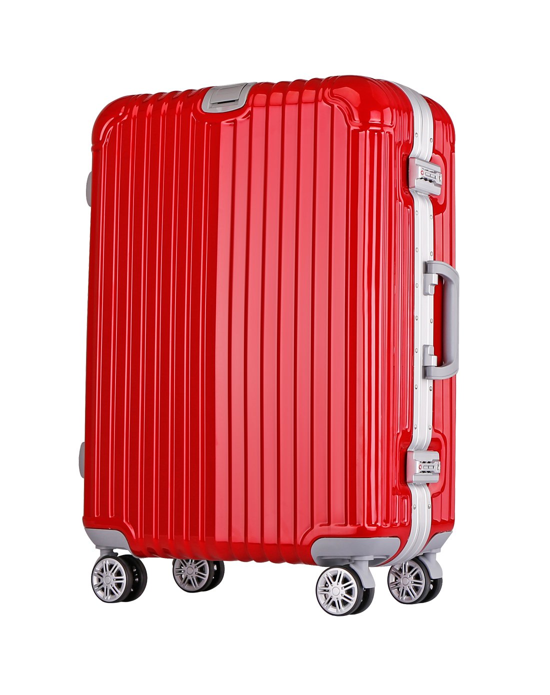 风尚潮流铝框拉杆箱24寸法拉利红