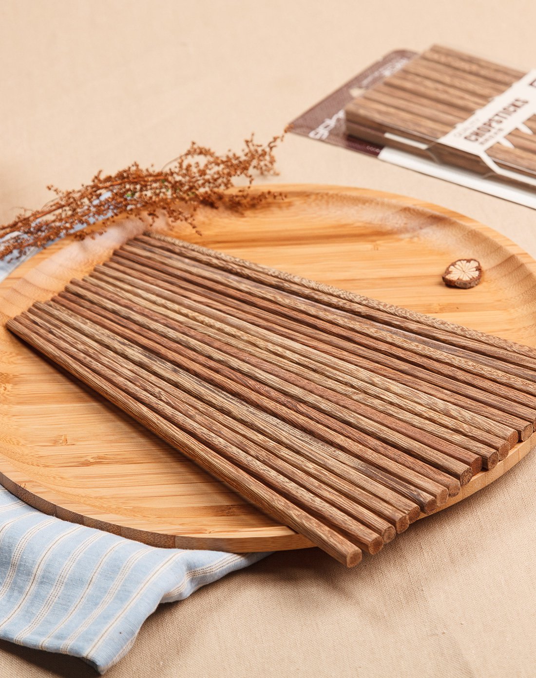 家用木筷 鹧鸪豆原木筷子 无漆无蜡10双装木筷子