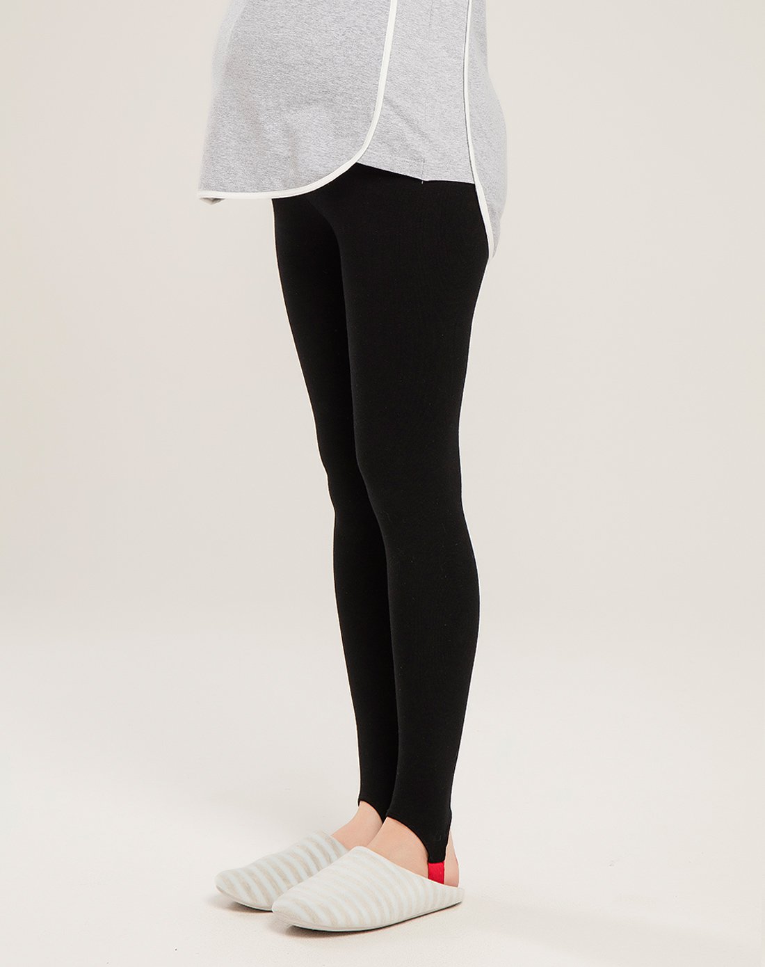 韩范辣妈托腹系带踩脚健美裤