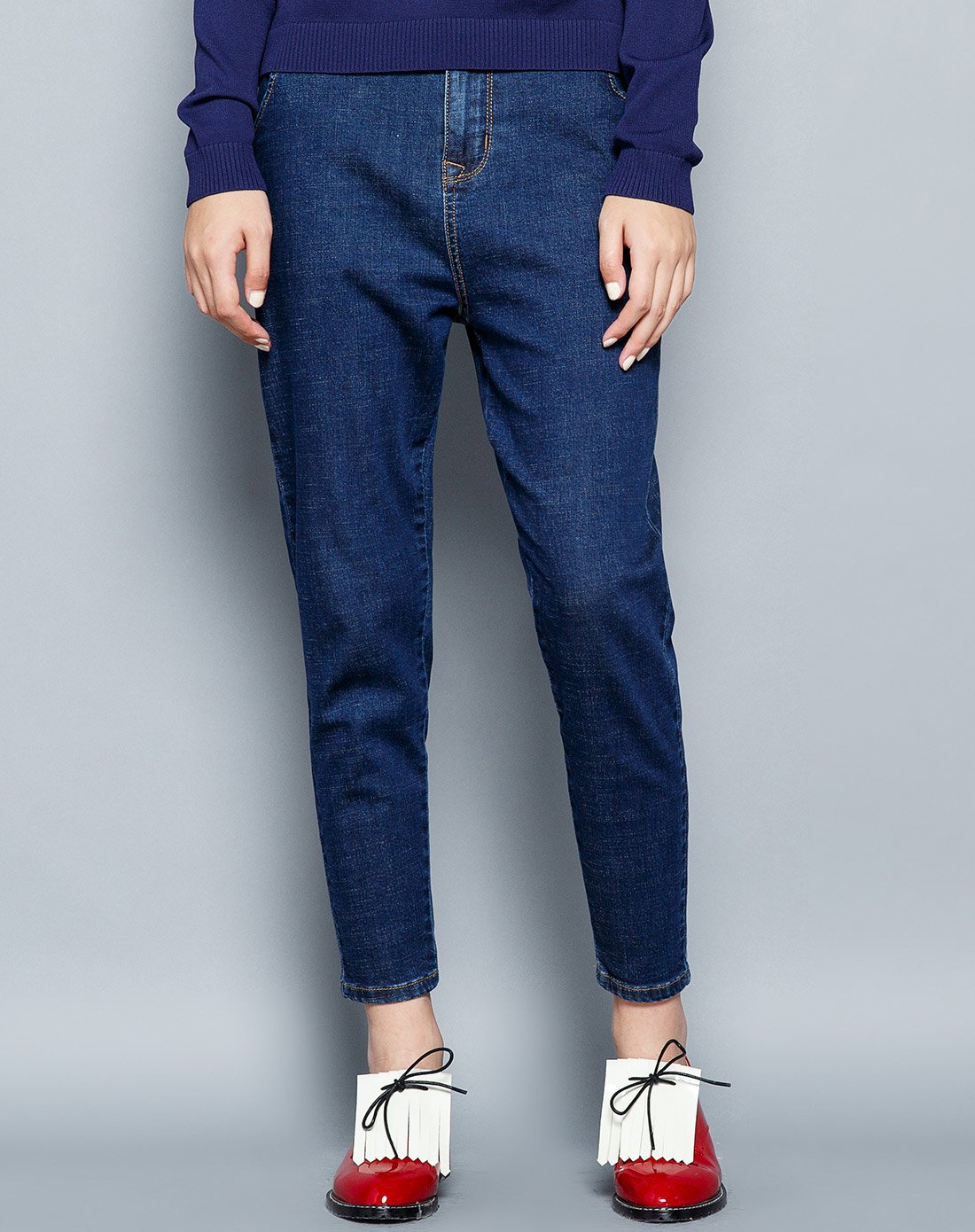 森马春季韩版时尚简约小脚哈伦女牛仔长裤