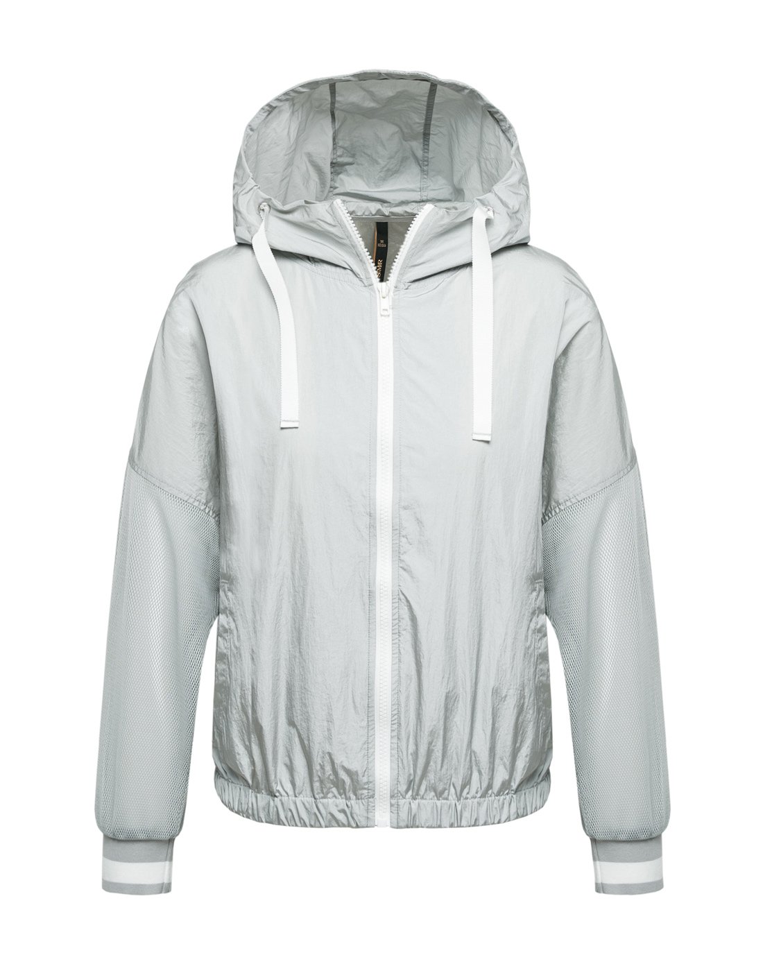 女士户外运动夹克连帽开衫拼接外套冰蓝