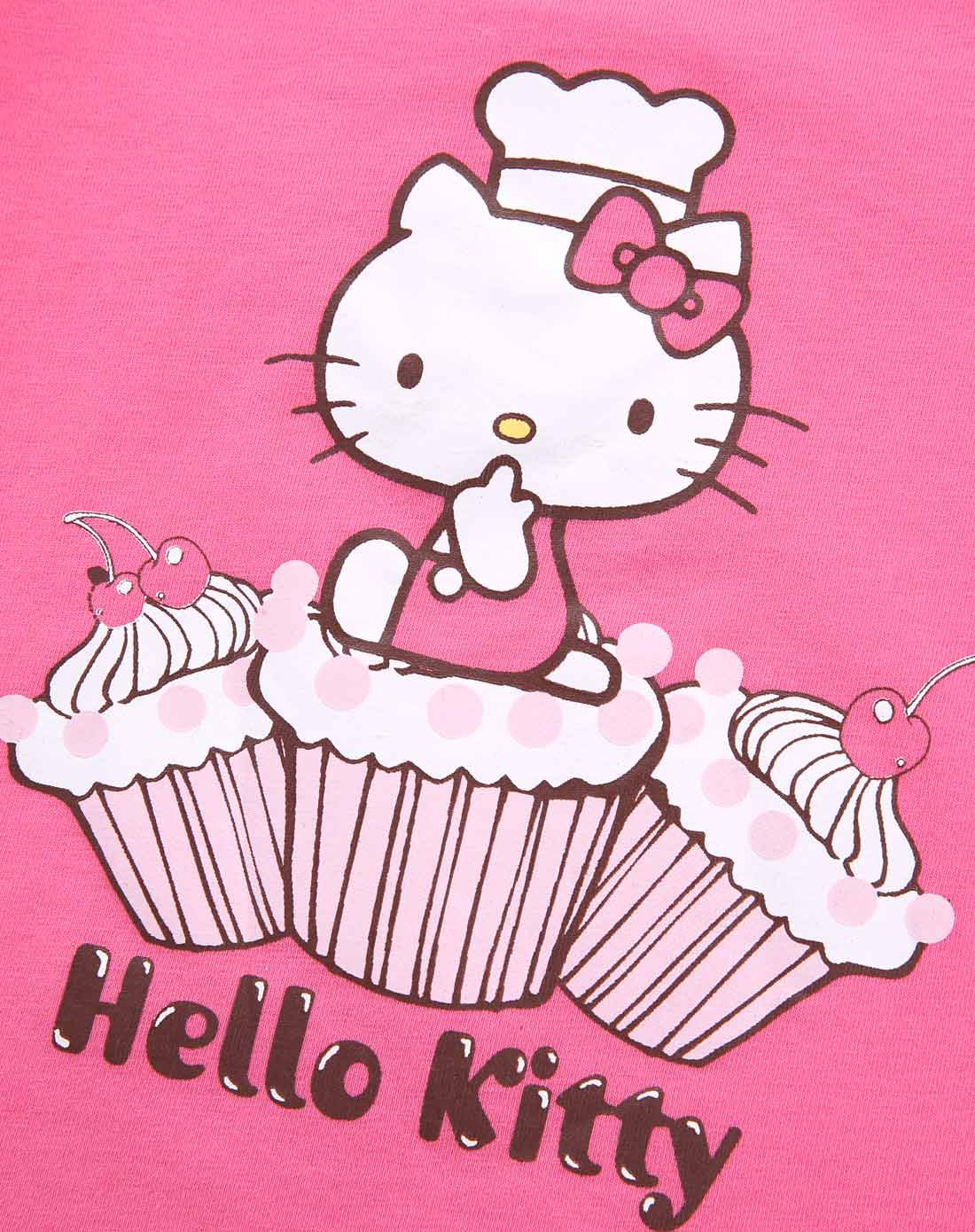 hello kitty 0-6岁甜美公主范夏上新魔法甜心女童蛋糕针织短袖t恤玫粉