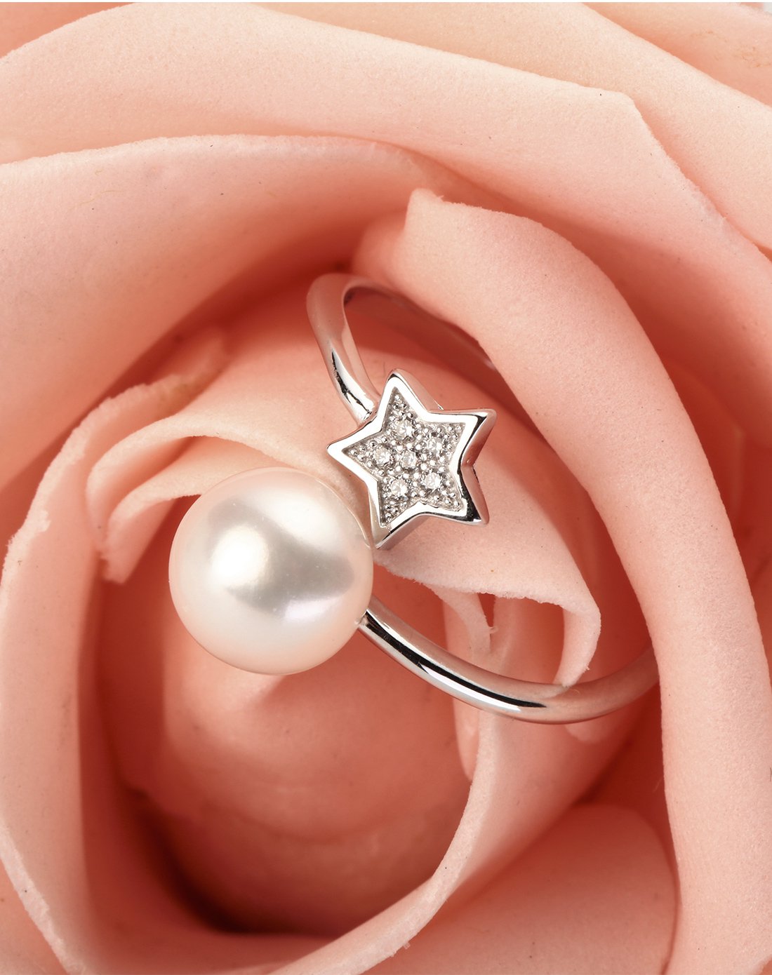 水年华snh珍珠水年华 星星款珍珠戒指925银附证书snh20151332_唯品会