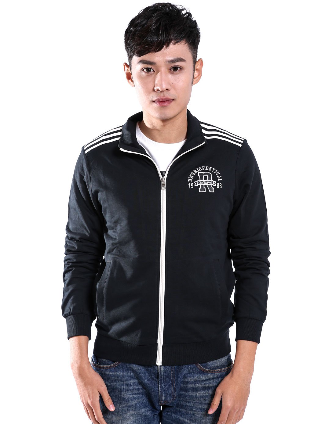 德尔惠 潮流时尚 男款运动针织衫简约时尚男装上衣外套