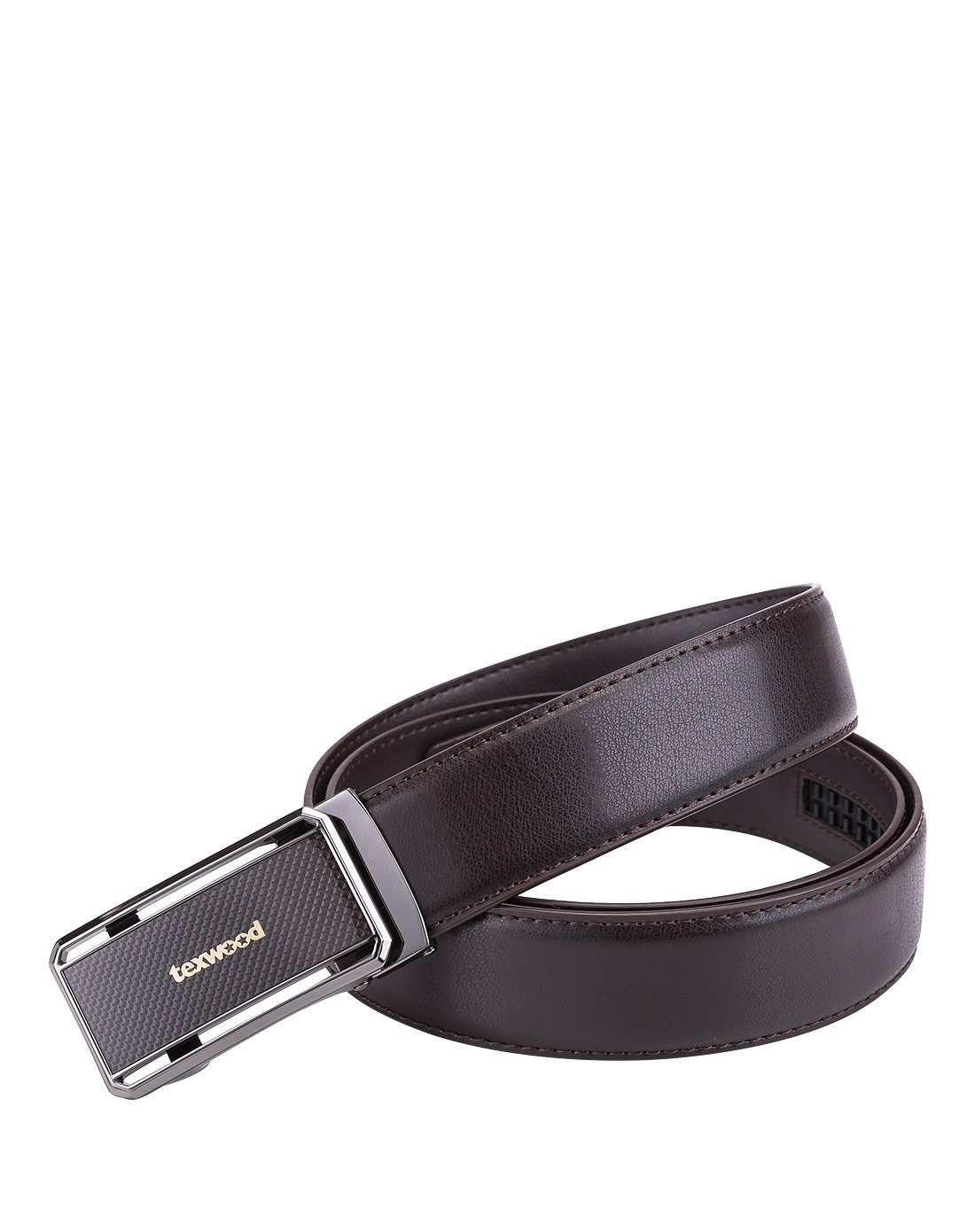 texwood 休闲花纹自动扣男皮带啡色de6h0151-05_唯品会